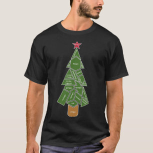 T-shirt Math Enseignant Noël Arbre fait de formes Classiqu