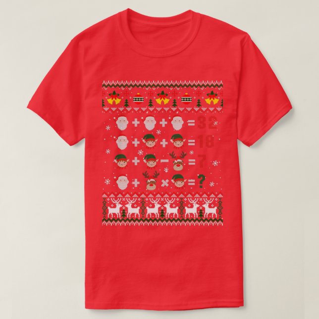 T-shirt Math Enseignant Noël Bedmas Math Équation Math Ugl (Design devant)