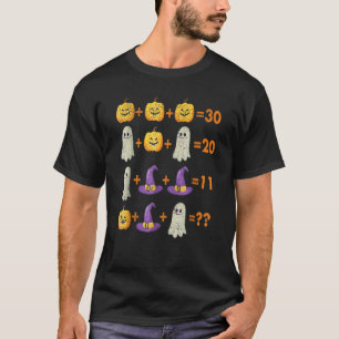 T-shirt Math Equation Pompe Ghost Witch Bat Halloween Te