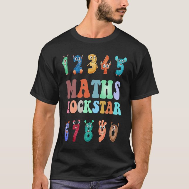 T-shirt Math for Kids Boys or Girls  Cute Monster Numbers (Devant)