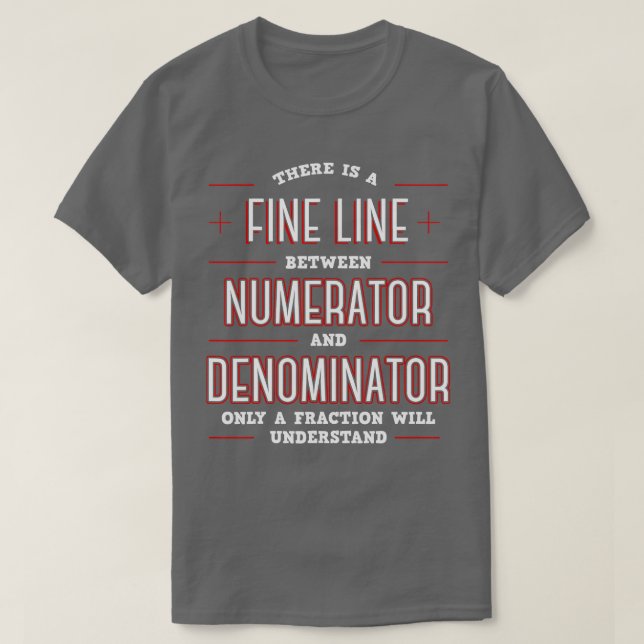 T-shirt Math Fractions algèbres Nombre Ratios Entiers Di (Design devant)