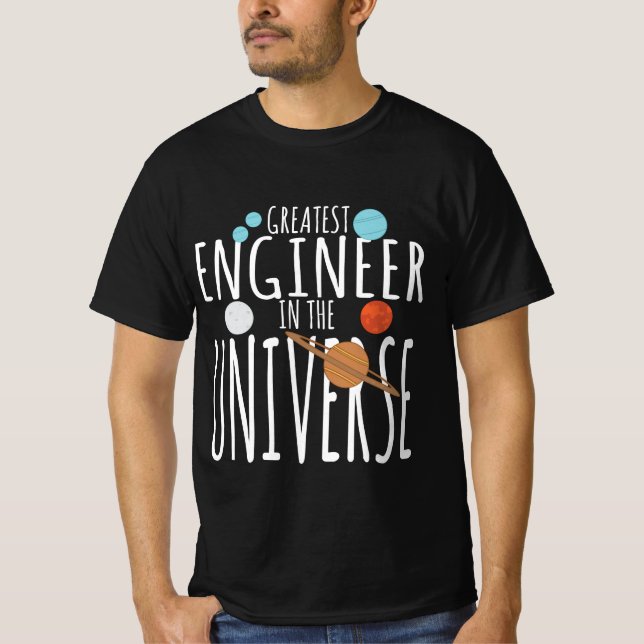 T-shirt Math Geek Design - Plus Grand Ingénieur De L'Unive (Devant)