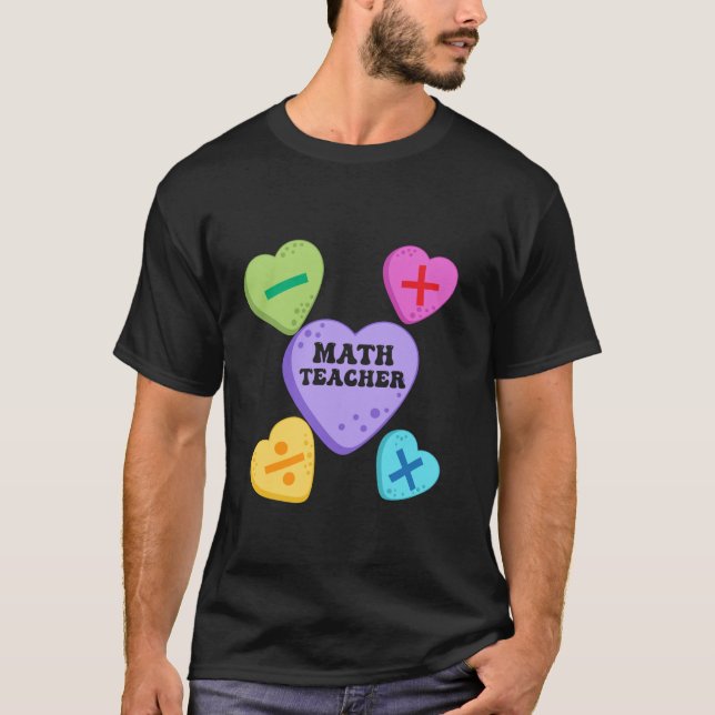 T-shirt Math Hearts Candy Joyeux Valentines Jour Funny Mat (Devant)