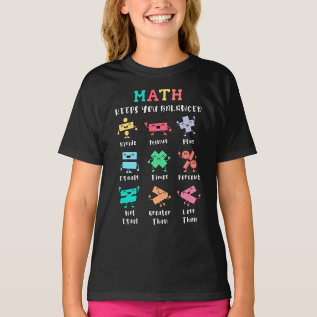 T-shirt Math keeps you balanced (Devant)