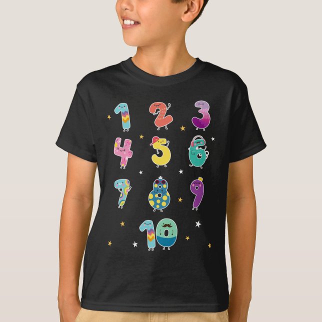 T-shirt Math Learning Cute Numéros Prek Mathématiques (Devant)