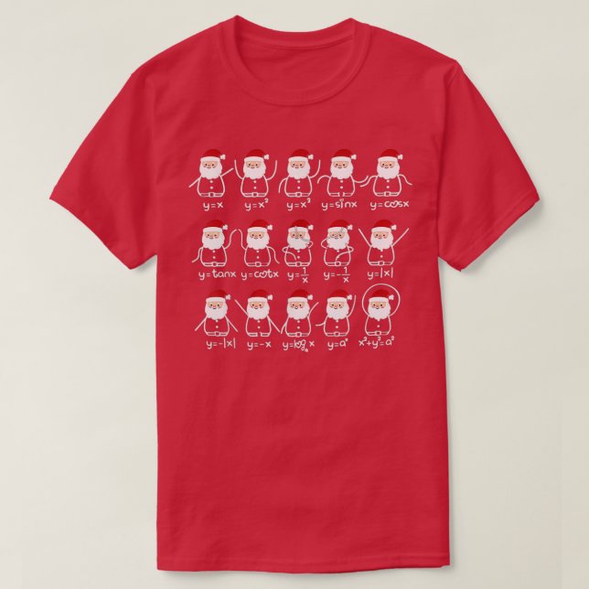 T-shirt Math Noël Père Noël Don de chapeau pour enseignant (Design devant)