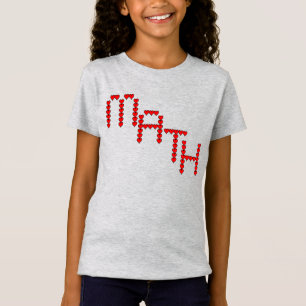 T-Shirt Math Red Hearts Texte