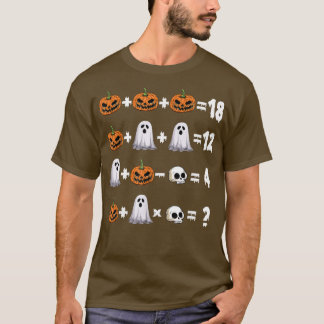T-shirt Math Teacher Halloween Jack O Lantern Ghost Math L