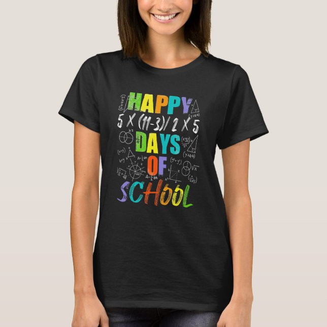 T-shirt Math Teacher Happy 100th Day Of School Equations_2 (Devant)