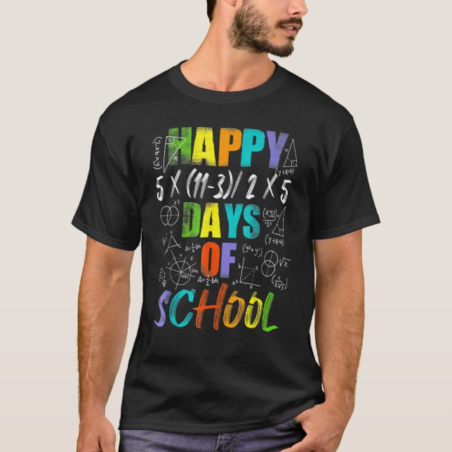 T-shirt Math Teacher Happy 100th Day Of School Equations_3 (Devant)