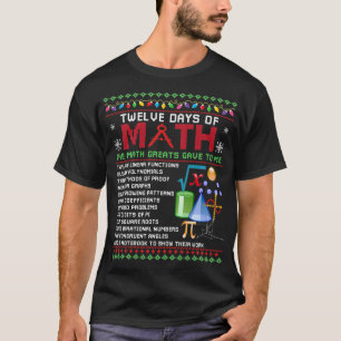 T-shirt Math Teachers For Christmas Twelve Days Of Math Ug