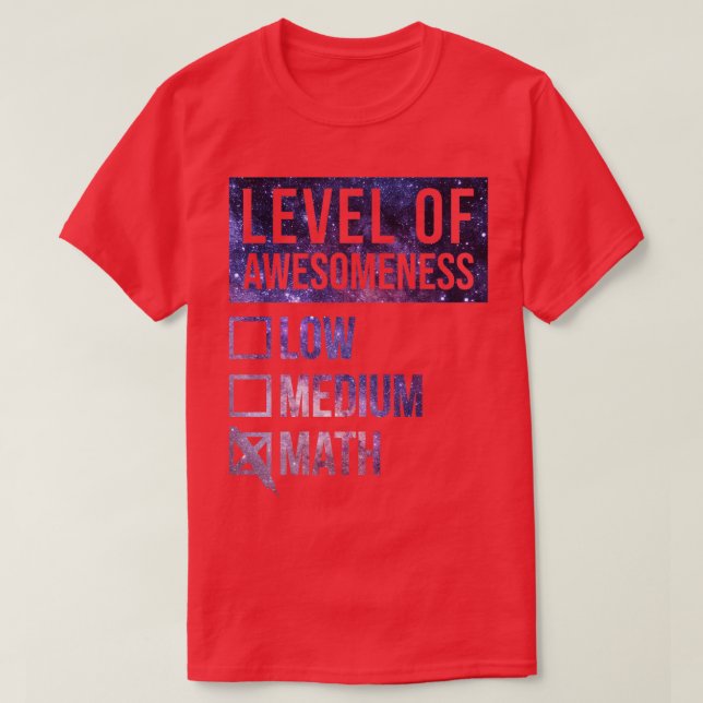 T-shirt Mathématiques Drôle Art Niveau De Mathématiques 1 (Design devant)