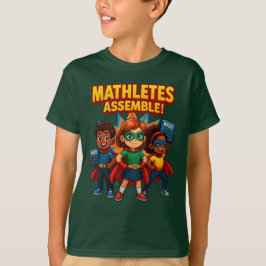T-shirt Mathletes Assembler Ecole Superhero Tee