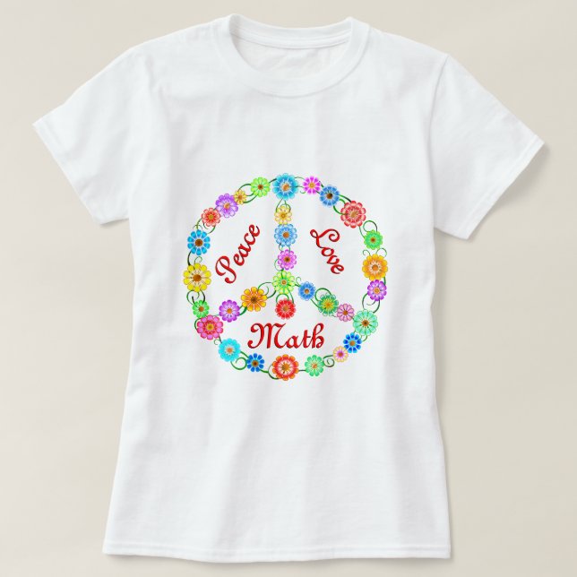 T-shirt Maths d'amour de paix (Design devant)