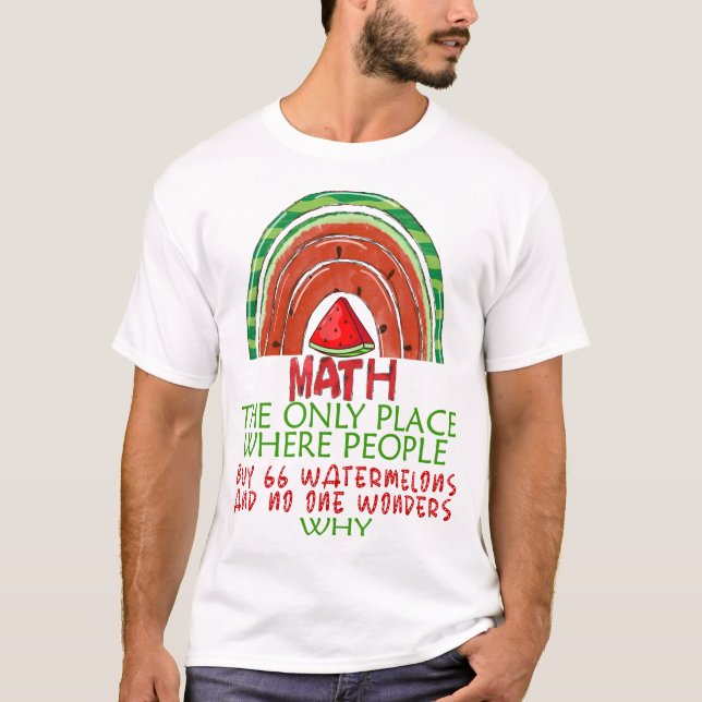 T-shirt Maths et pastèques Mathématiques Numéro de calcul (Devant)