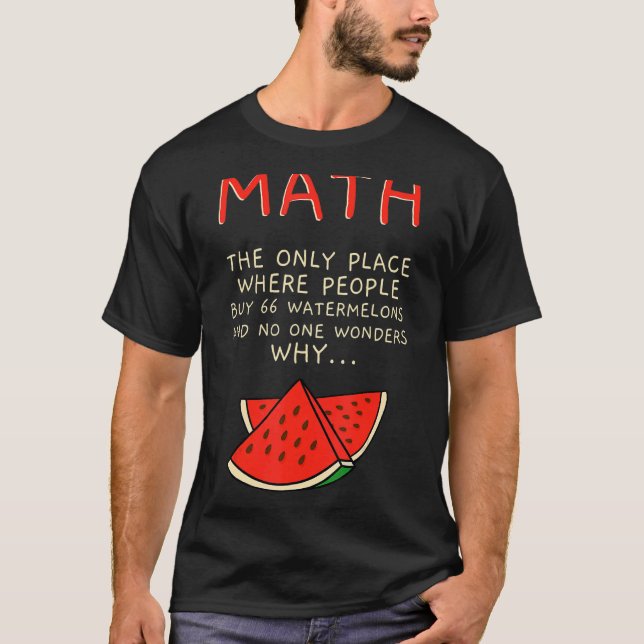 T-shirt Maths et pastèques Mathématiques Numéro de calcul (Devant)