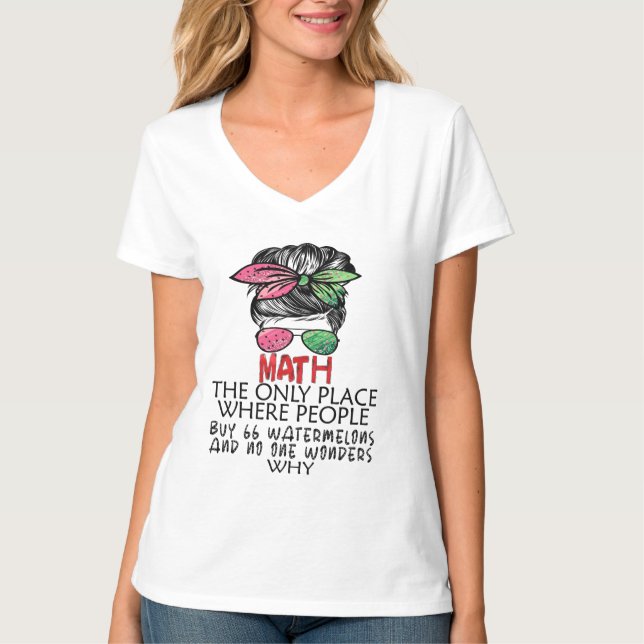 T-shirt Maths et pastèques Mathématiques Numéro de calcul (Devant)