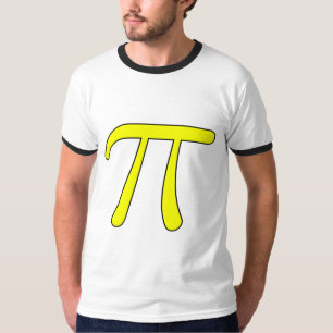 T-shirt Maths jaune-orange grises noires grises de symbole