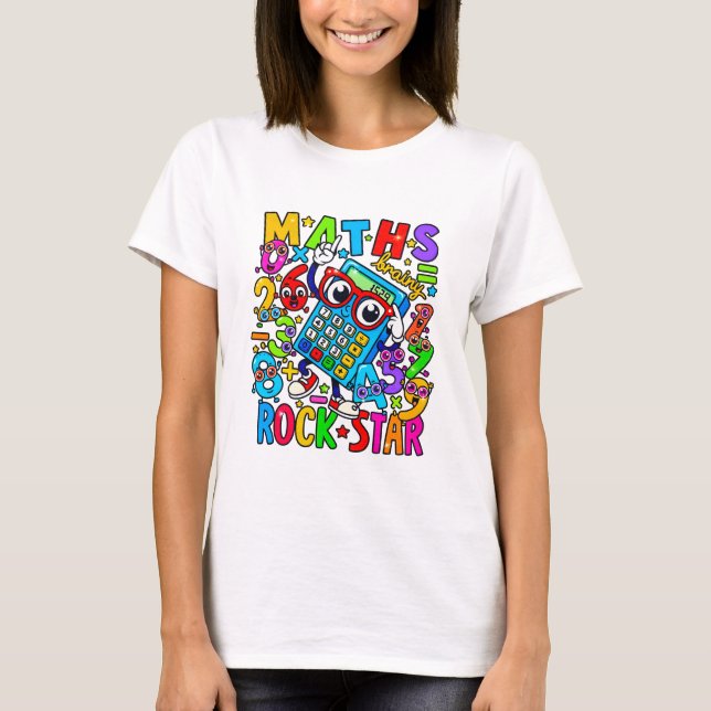 T-shirt Maths Rockstar T Shirt for Teachers and Number Day (Devant)