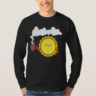 T-shirt Matin Sun Pun Café Boire Café Amateurs de café