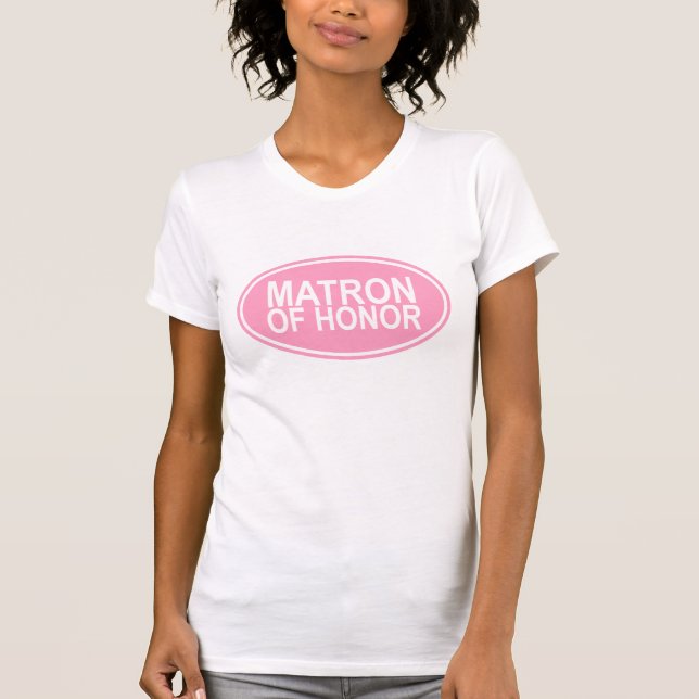 T-shirt Matron d'honneur Mariage Oval Rose (Devant)