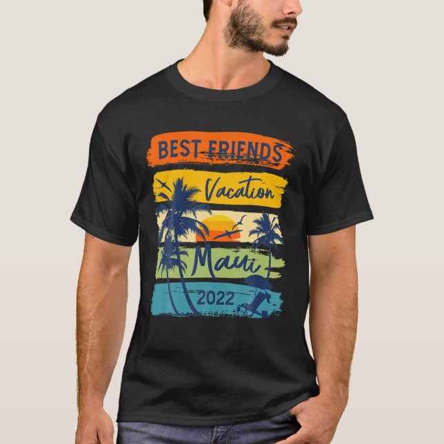 T-shirt Maui Hawaii 2022 Meilleurs Amis Vacances Correspon (Devant)