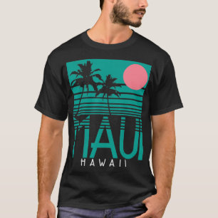 T-shirt Maui Hawaii Palm Trees Surf Vintage rétro Hawaiian
