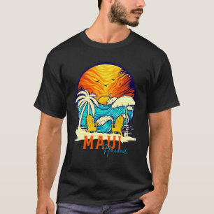 T-shirt Maui Sunset Beach Hawaiian Vacances Couples Famill