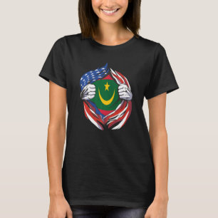 T-shirt Mauritanie Drapeau américain Fière de mon Mauritan