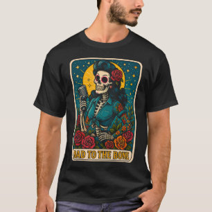 T-shirt Mauvais à Bone Retro Squelette chanteur