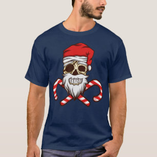 T-shirt Mauvais crâne pirate Jolly Père Noël XMAS