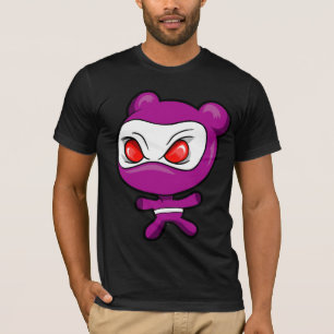 T-shirt mauvais de Ninja de guerrier d'ours blanc
