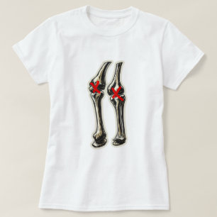 T-shirt Mauvais Genoux – Illustration Drôle de Squelette d