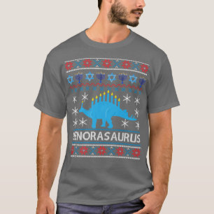 T-shirt Mauvais Hanoukka Menorasaurus Dinosaure Juif Drôle