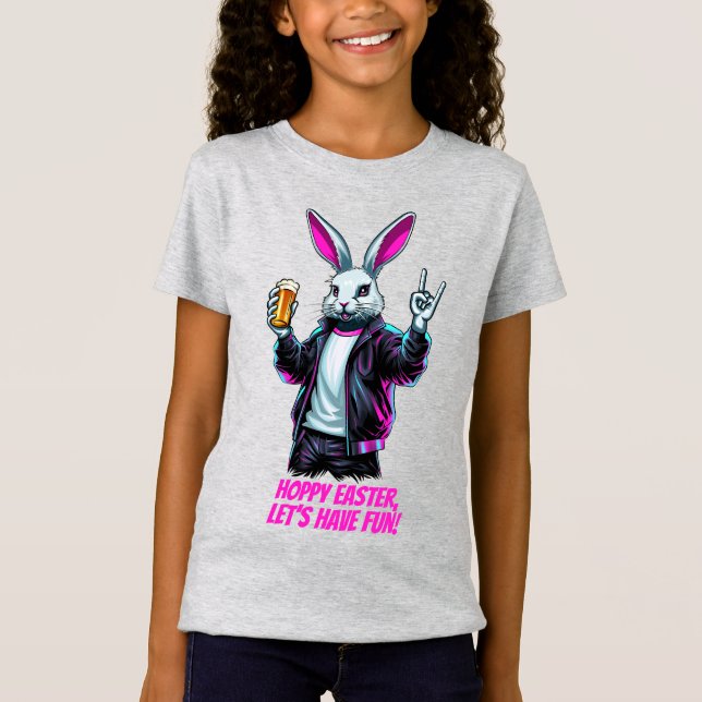 T-Shirt Mauvais Lapin De Pâques ! Pâques chanceuses, amuso (Devant)