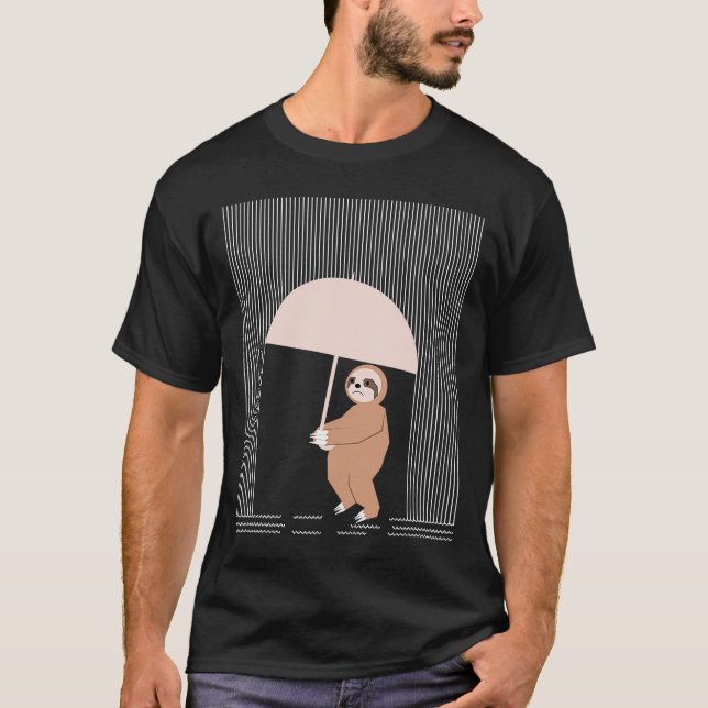 T-shirt Mauvais mais mignon Pluie Parapluie Animaux (Devant)