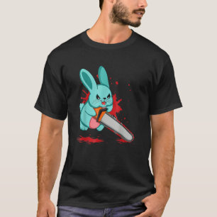 T-shirt Mauvais Mauvais Mal Lapin Scary Saw Rabbit Egg Joy