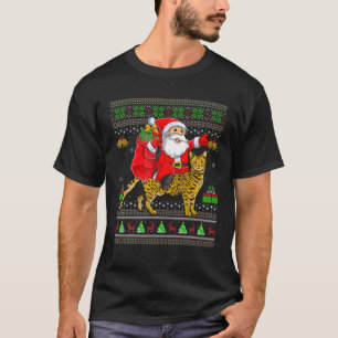 T-shirt Mauvais Noël Funny Père Noël équitation Bengale Ch