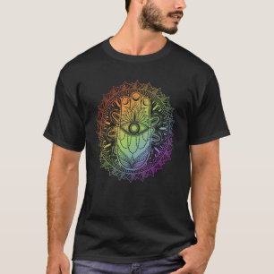T-shirt Mauvais oeil Hamsa main Mandala Hindu Yoga méditat