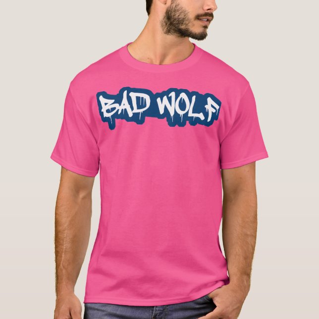 T-shirt Mauvais Spray Wolf Peint En Blanc Pour Chemises (Devant)