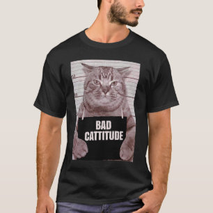 T-shirt Mauvaise Cattitude Chat Mugshot