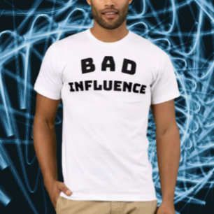T-shirt MAUVAISE Influence Gras Black Typographie Chemise