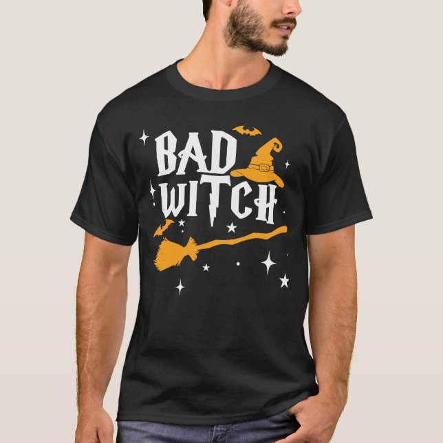 T-shirt Mauvaise sorcière Halloween Mauvaise sorcière (Devant)