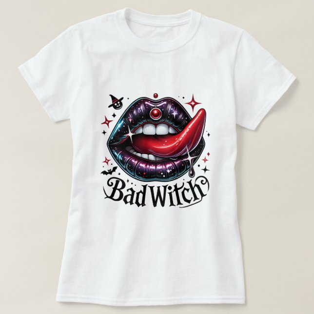 T-shirt Mauvaise Sorcière Sexy Bouche (Design devant)