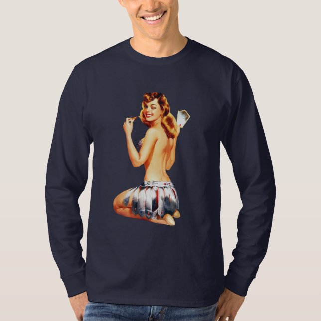 T-shirt MAUVAISES FILLES rétro Pin-UPS de BOMBE (Devant)
