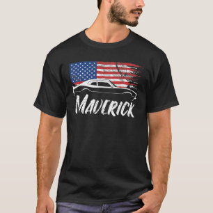 T-shirt Maverick 302 Vintage American Flag USA Muscle Car