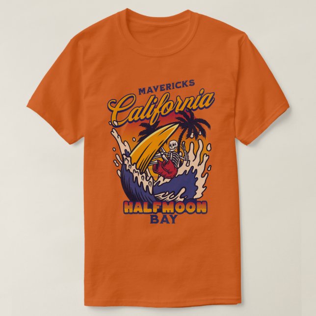 T-shirt Mavericks Halle Moon Bay Californie Big Wave Surfi (Design devant)