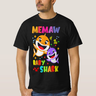 T-shirt Maw Of The Baby Shark Birthday Memaw Shark