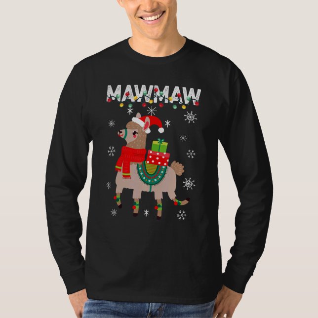 T-shirt Mawmaw  Christmas Llama Lights Matching Family (Devant)