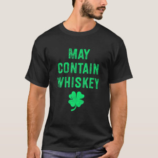 T-shirt May Contient Whiskey Distressed Irish Clover